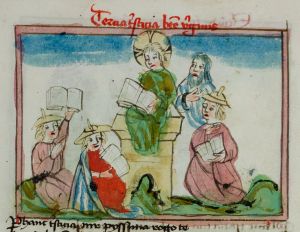 Konsistorialbibliothek (kept in the Stadtarchiv) - WD 107, fol. 93v - 15th century (middle)