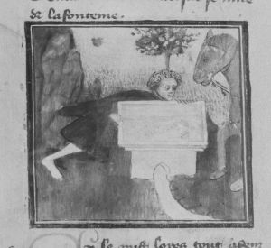 Guillaume de Lorris and Jean de Meun p.7v - 14th century (late)