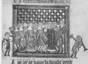 Guillaume de Lorris and Jean de Meun p.9r - 1340
