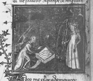 Guillaume de Lorris and Jean de Meun p.13v - 1380
