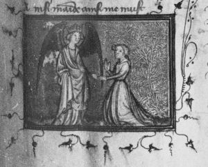 Guillaume de Lorris and Jean de Meun p.15r - 1380