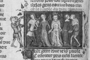 Guillaume de Lorris and Jean de Meun p.6v - 1348