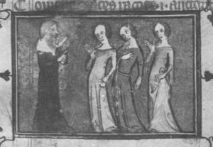 Guillaume de Lorris and Jean de Meun p.99r - 1348