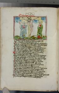 Konsistorialbibliothek (kept in the Stadtarchiv) - WD 107, fol. 95v - 15th century (middle)