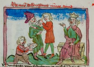 Konsistorialbibliothek (kept in the Stadtarchiv) - WD 107, fol. 46v - 15th century (middle)
