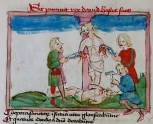 Konsistorialbibliothek (kept in the Stadtarchiv) - WD 107, fol. 85v - 15th century (middle)