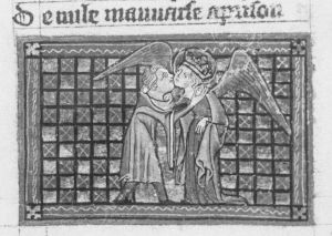 Guillaume de Lorris and Jean de Meun p.18r - 1340