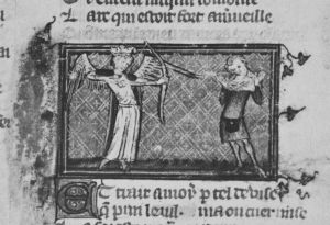Guillaume de Lorris and Jean de Meun p.13r - 1348