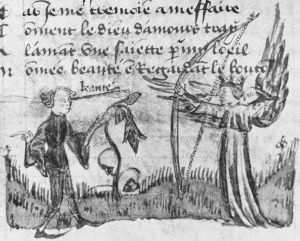 Guillaume de Lorris and Jean de Meun p.14v - 1450