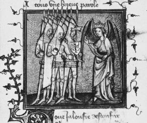 Guillaume de Lorris and Jean de Meun p.81r - 1380