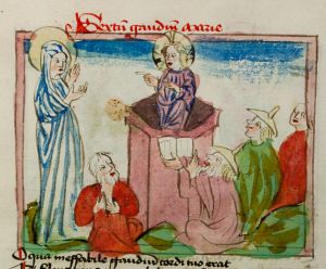 Konsistorialbibliothek (kept in the Stadtarchiv) - WD 107, fol. 98r - 15th century (middle)